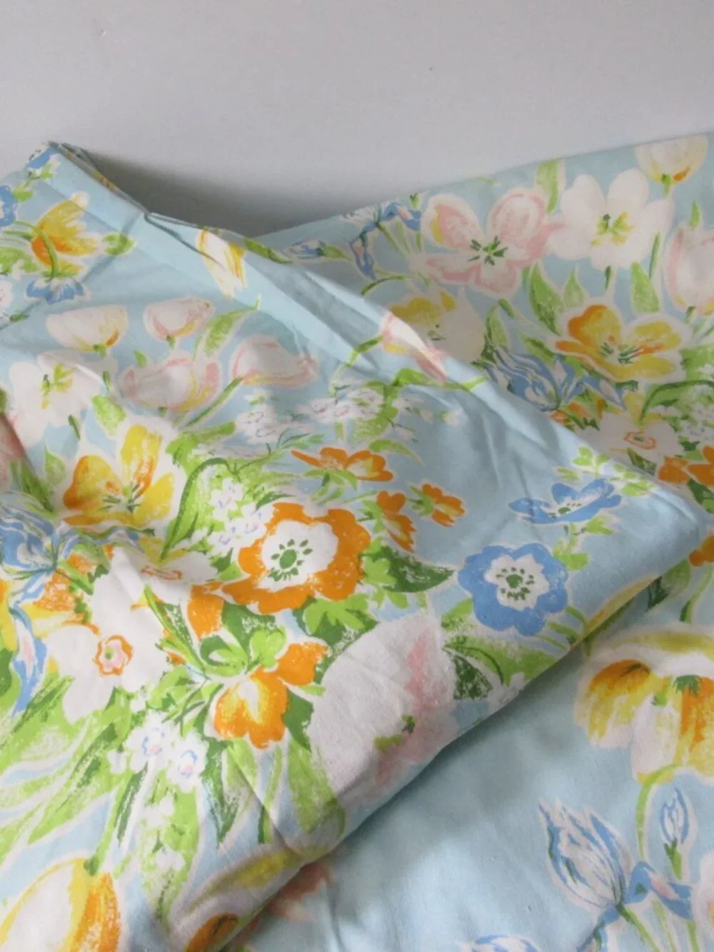 Vintage JC Penney Fashion Manor 2 Floral Pinch Pleat Header Curtains 78